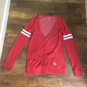 Red Collegiate Washington State Cougar Cardigan